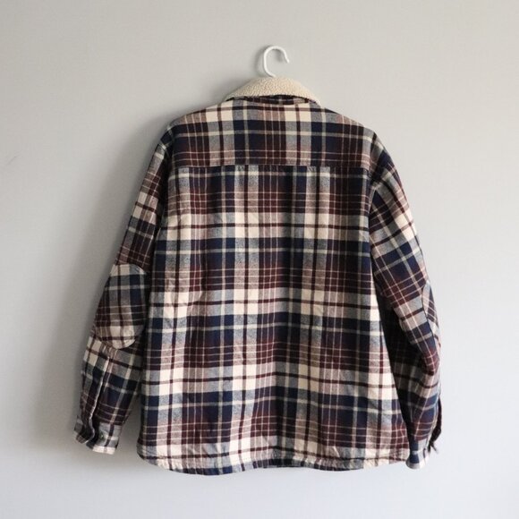 Wind River Men's Sz L HyperDri Sherpa Lined Collared Flannel Elbow Patch Jacket - Picture 2 of 16